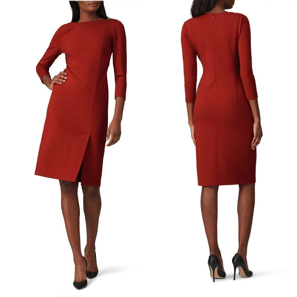Lafayette 148 New York Aldrich Dress In Red - Size 14